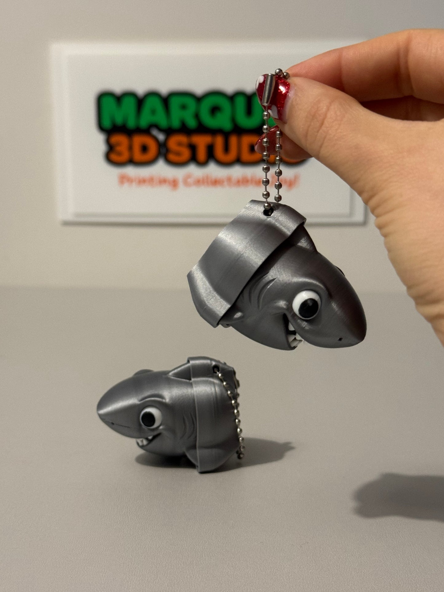 Silver SHARK Keychain